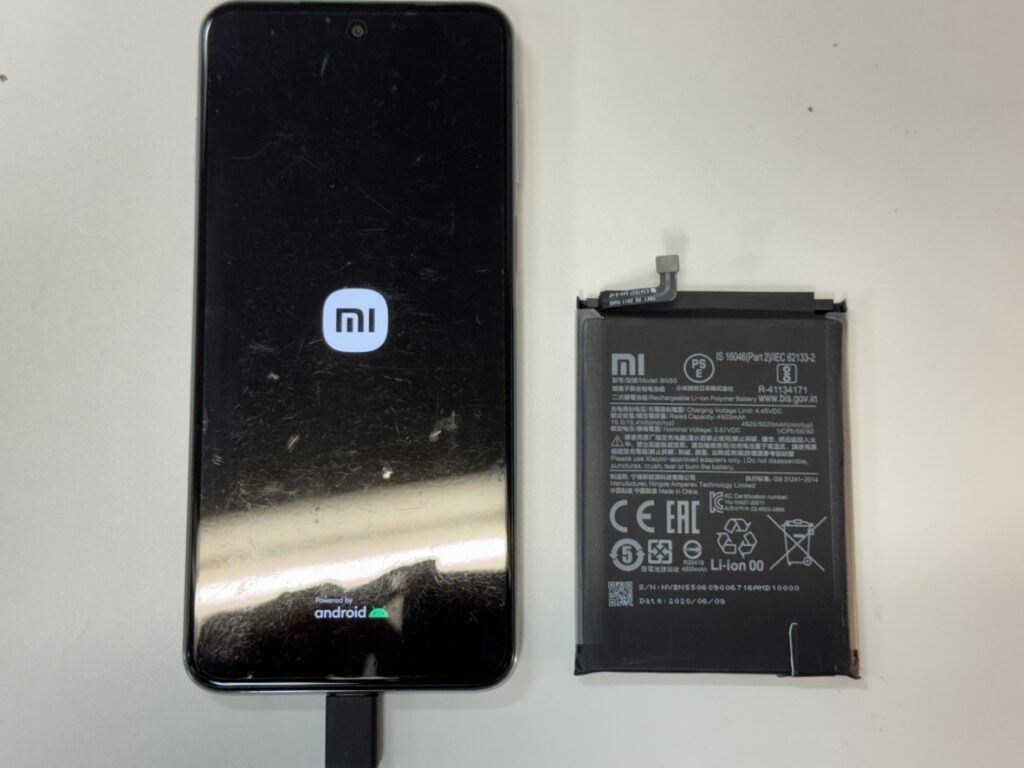 バッテリー交換後のXiaomiRedmiNote9S