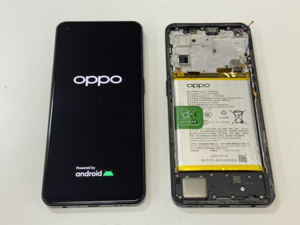 OPPO Reno9 A 基板移植 画面故障 関内 尾上町 修理後