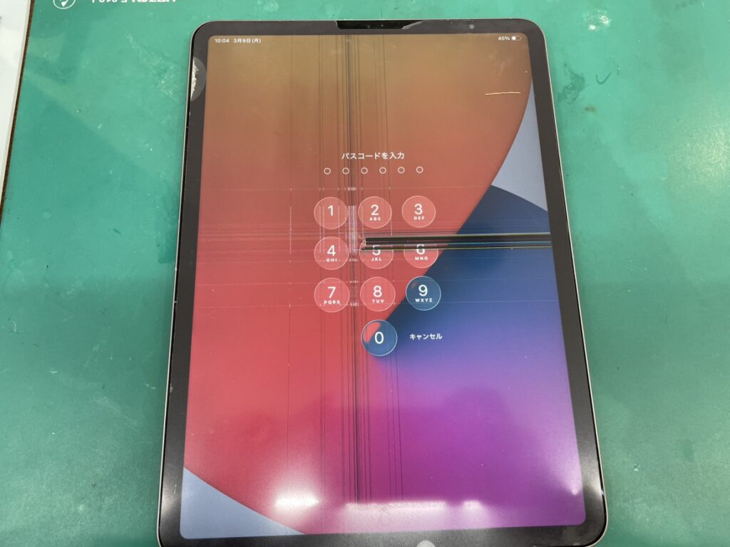 iPadPro11インチ第2世代 液晶に黒い線 画面修理 横須賀