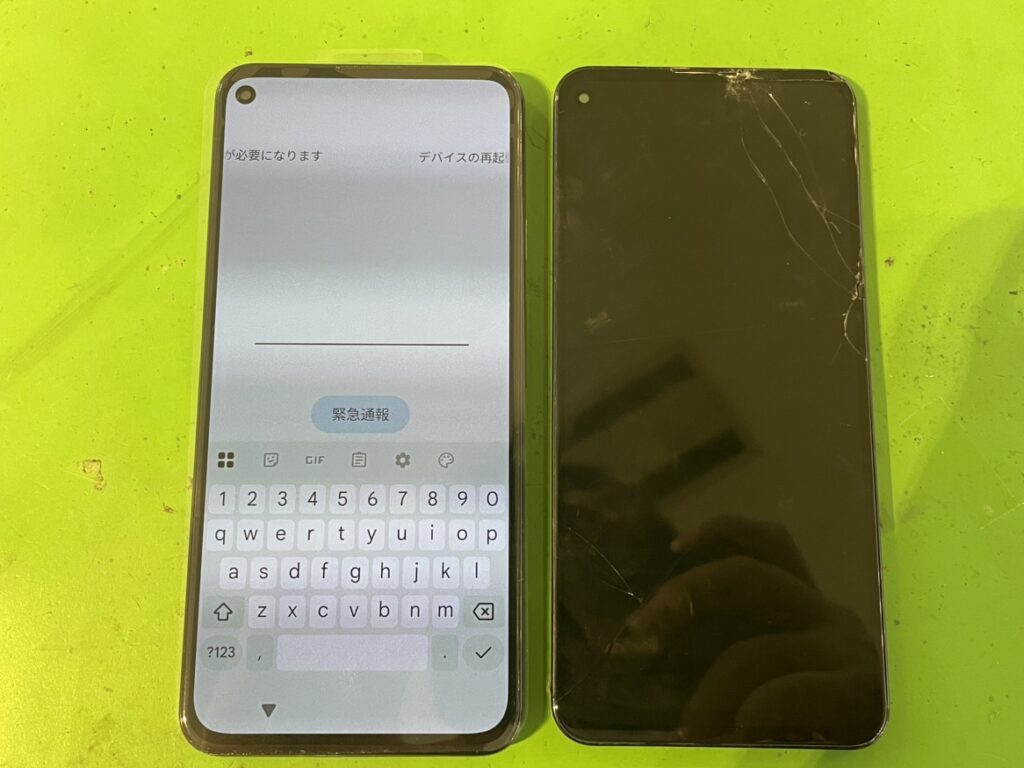 新しいディスプレイへの交換が完了し、鮮やかな画面表示とスムーズな操作性が復活したPixel5a